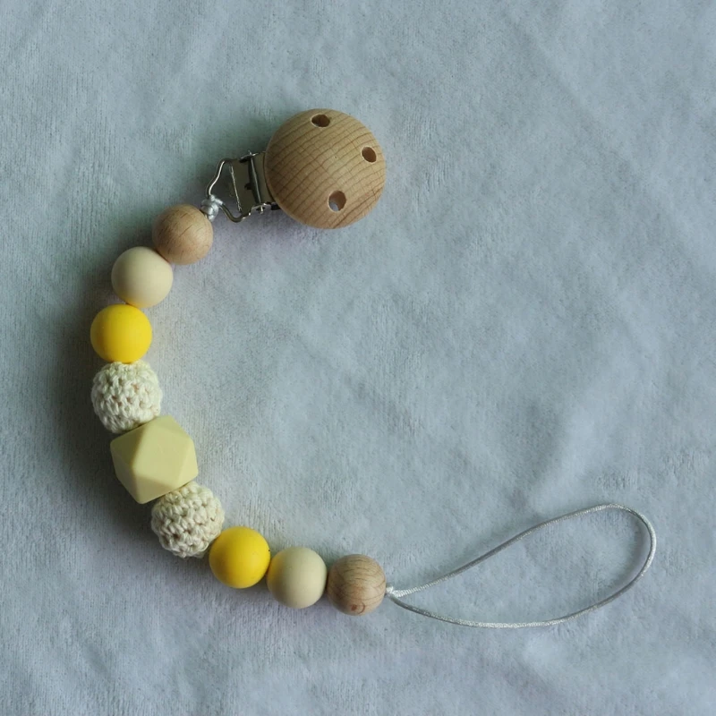 

1/2 Pcs Baby Pacifier Clip Chain Teething Bracelet Crochet Lion Toy Soother Infants Rattle Teether Newborn Dummy Holder