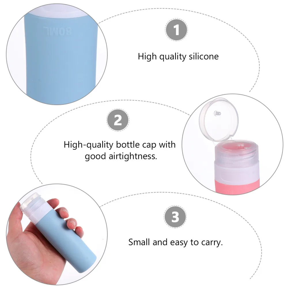 

3Pcs Leakproof Outdoor Travel Bottle 80ml Empty Refillable Bottle Dispenser