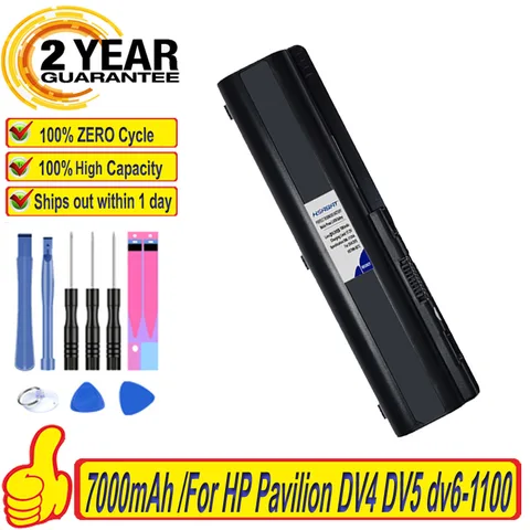 Аккумулятор HSABAT для HP Pavilion DV4 DV6 DV5 DV6T G50 G61 Compaq Presario 7000 мАч 11.1В/10.8В