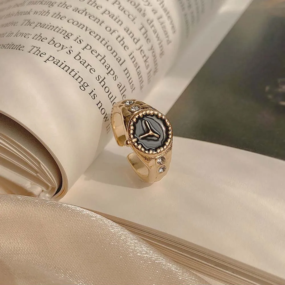 

Korean Simple Ins Wind Watch Design Sense Ring Female Index Finger Ring Personality Niche Index Finger Ring Girl Mouth Tide