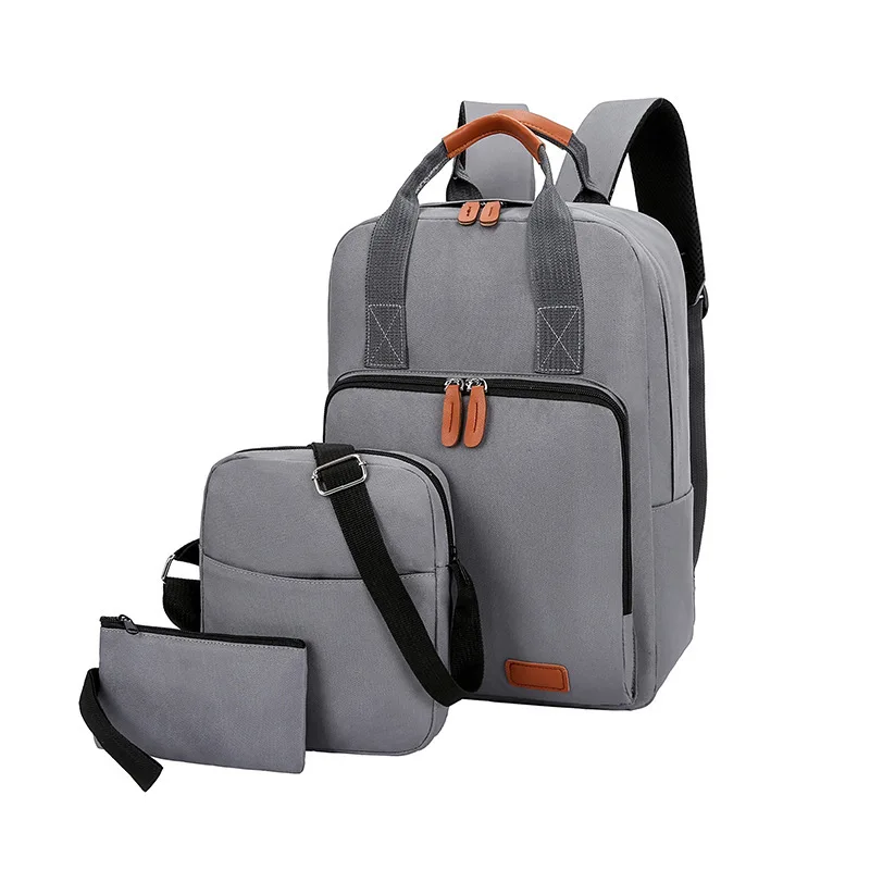 

Backpack three-piece Korean travel bag explosion computer backpack USB schoolbag for middle school students