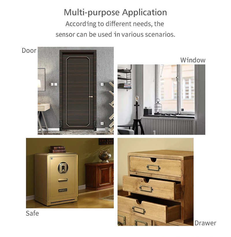 

Tuya Smart Home Door Window Sensor Intrusion Detector Intelligent Security WiFi Home Alarm Work For Alexa Google Home Smart Life