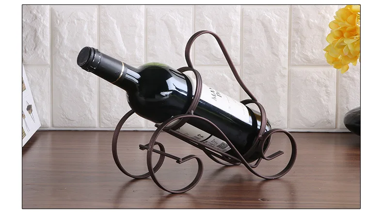 

European-style s-shaped portable wine rack creative wine rack vintage wrought iron home decoration ornaments