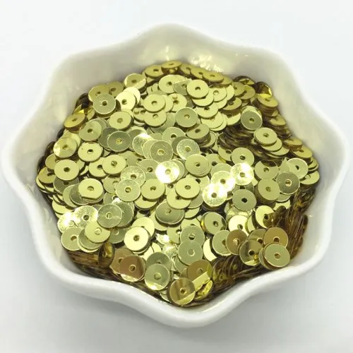 Light gold 3 мм 4 мм 5 мм 6 мм плоский круглый ПВХ свободные Блестки блестка шитье ремесло для свадебного украшения одежды платье колпачки для обуви DIY аксессуары - Цвет: Light gold