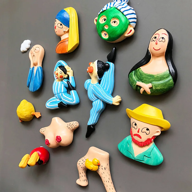 3d Мультяшные персонажи магниты на холодильник милый симпатичный магнит Объемный