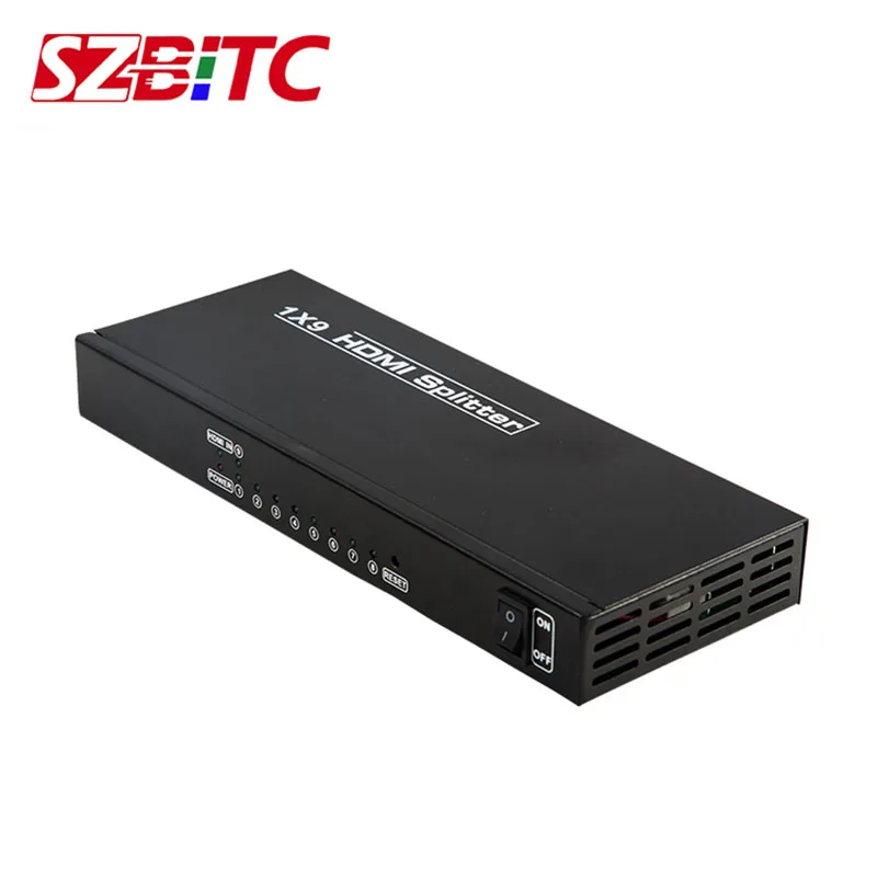SZBITC 1X9 HD разделитель 4k видео UHD распределитель 1 в 9 Out EDID 1080P 3D для HDTV ПК DVD плеер |