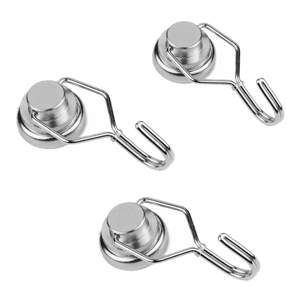 

5pcs Hanging Heavy Duty Swing Home Storage Indoor Outdoor Powerful Metal No Trace Kitchen Magnetic Hook Rotatable Swivel