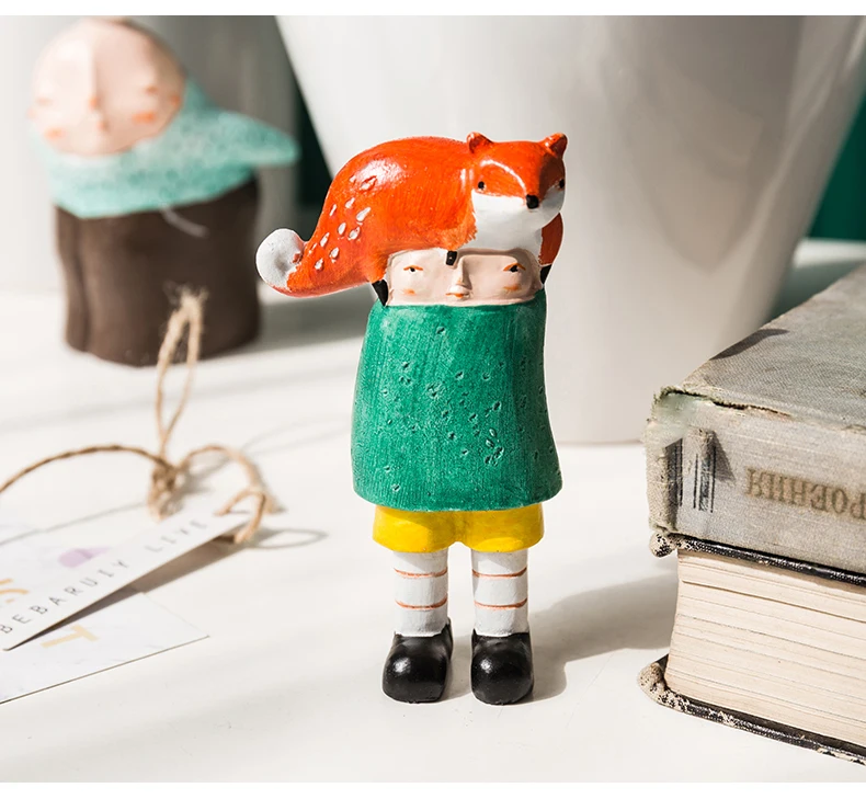 Resin Boy Home Decoration Children's Bedroom Cafe Office Personality Desktop Crafts Ornaments Children Christmas Birthday Gift