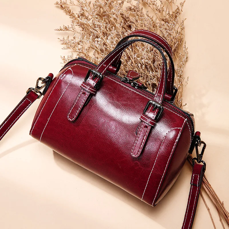 Женская сумка мессенджер DIENQI винтажная маленькая коричневая через плечо из