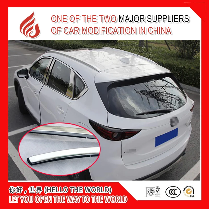 

High quality Aluminium alloy screw install side rail bar roof rack for CX-5 cx5 2017 2018 17 18 roof rack