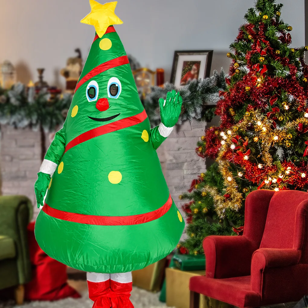 

Рождественская елка надувной костюм забавный на батарейках фотосъемка Новогодняя одежда товары для вечерние