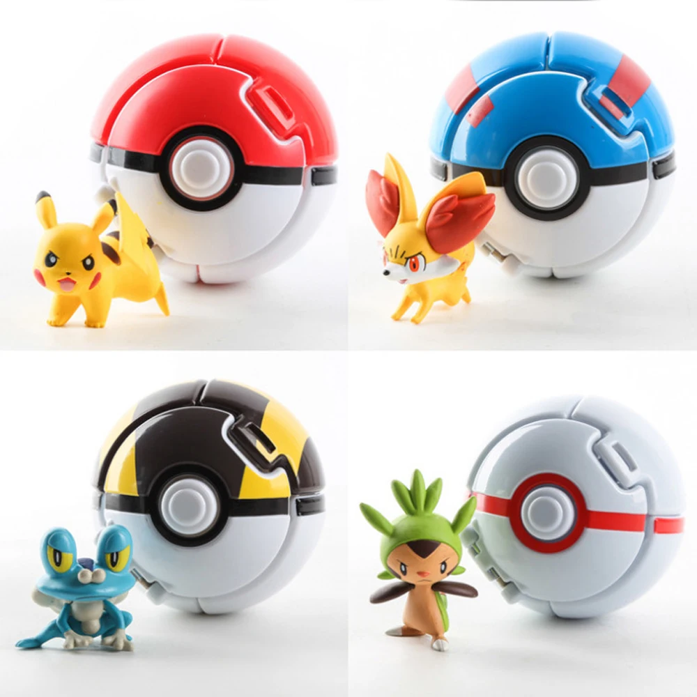 Фигурка Пикачу из мультфильма Kawaii Pokemoner деформация Poke Monster с куклой большой шар ультра метаболы Реверсивный мяч игрушка