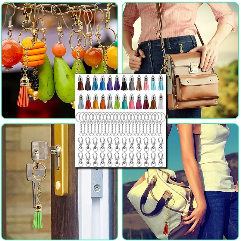 

1 Set Key Chain Rings Pendants DIY Crafts Jewelry Earrings Making Keychain Tassel