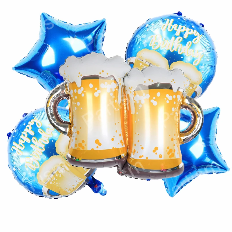 Набор воздушных шаров Пиво ура 5 шт. украшения для летней вечеринки подарки на