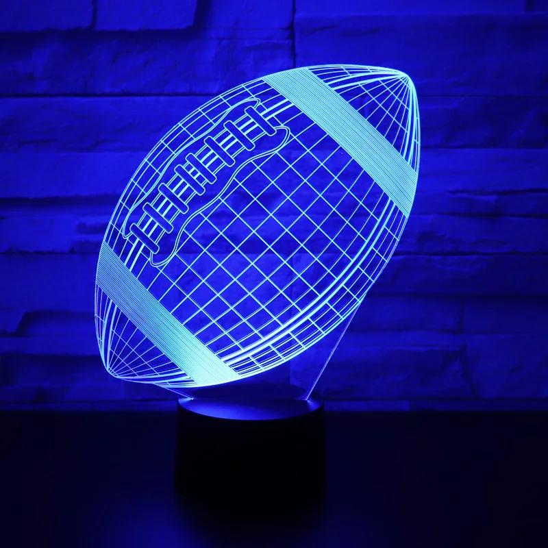 Светодиодный ночсветильник для регби 7 цветов лампа украшения дома потрясающая