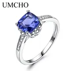 Женское Обручальное Кольцо UMCHO Tanzanite, обручальное кольцо из стерлингового серебра 925 пробы, романтические ювелирные изделия на День святого Валентина, новинка