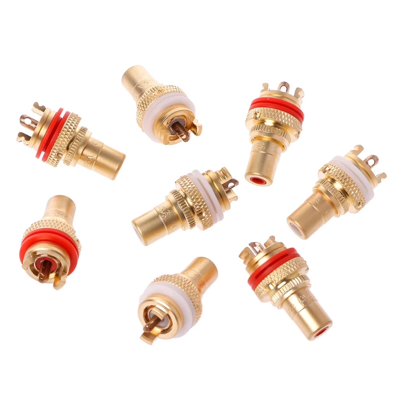 

8PCS Red+White HIFI RCA Socket Socket Chassis High Quality Female Connector