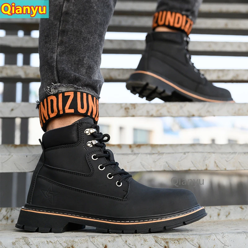 

2021 new safety boots men's steel-toed shoes safety shoes anti-piercing work shoes sports shoes breathable protective shoes
