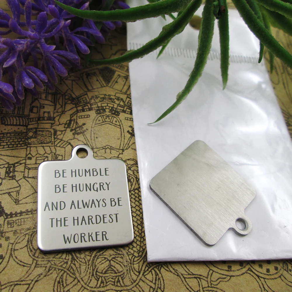 10 шт.-подвески из нержавеющей стали «Будьте скромными и голодными», 5 стилей на выбор, подвески «сделай сам» для ожерелья, браслета