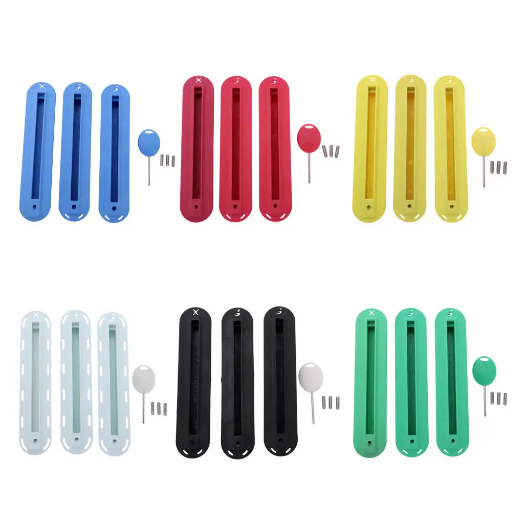 

3PCS Durable Surfboard Set Future Surfboard Fin Box Plugs Blue Red White Black Green Yellow