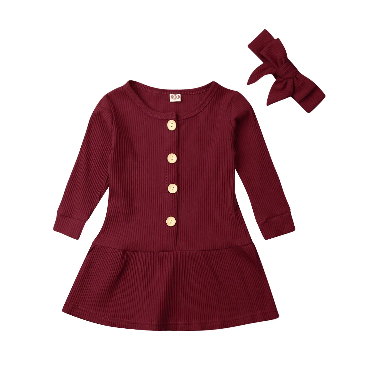 Платье для девочек 2019 милый новорожденных комплект из 2 предметов осенней одежды