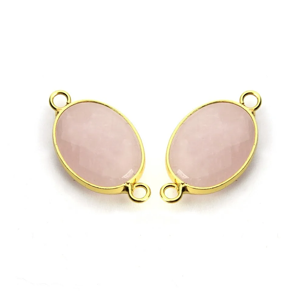 Овальный кулон с двумя отверстиями Натуральный Полудрагоценный камень 14 5*27