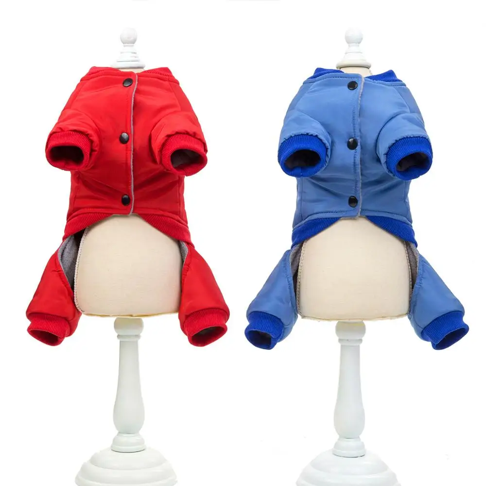 Одежда для домашних животных теплое пальто зимняя куртка с четырьмя штанинами