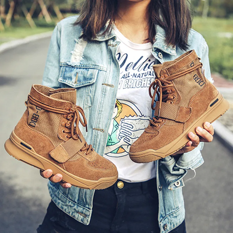 Парные высокие однотонные Ботинки Martin повседневные ботинки из абразивной