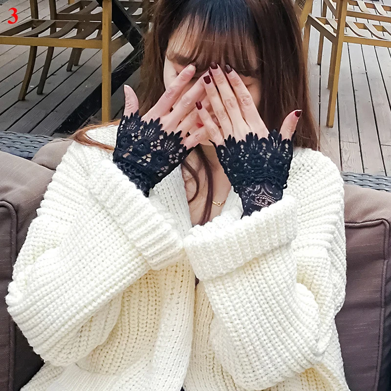 Новинка поддельные Кружевные Полые манжеты ювелирные изделия свитер