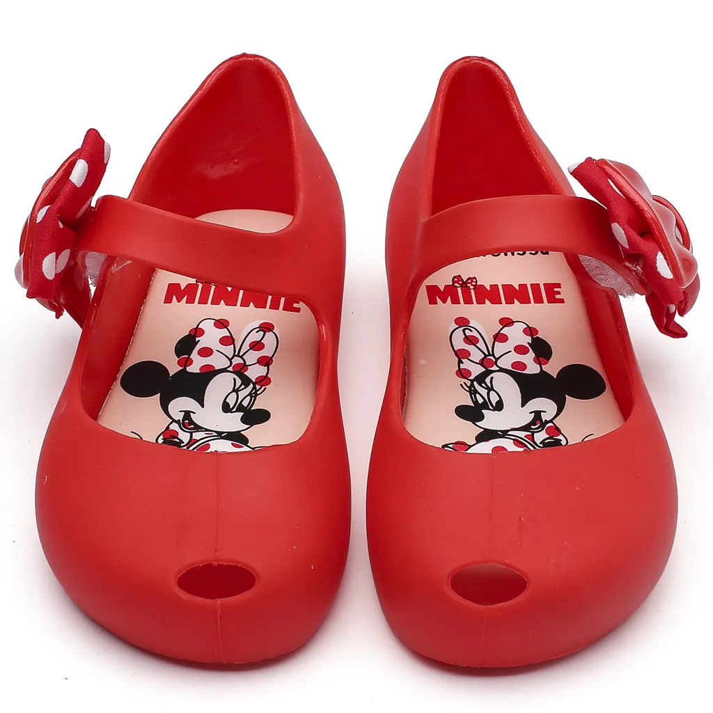 Mini Ultragirl+ Minnie II; Новинка года; прозрачные сандалии с бантом для девочек; детские сандалии Melissa; детская нескользящая обувь