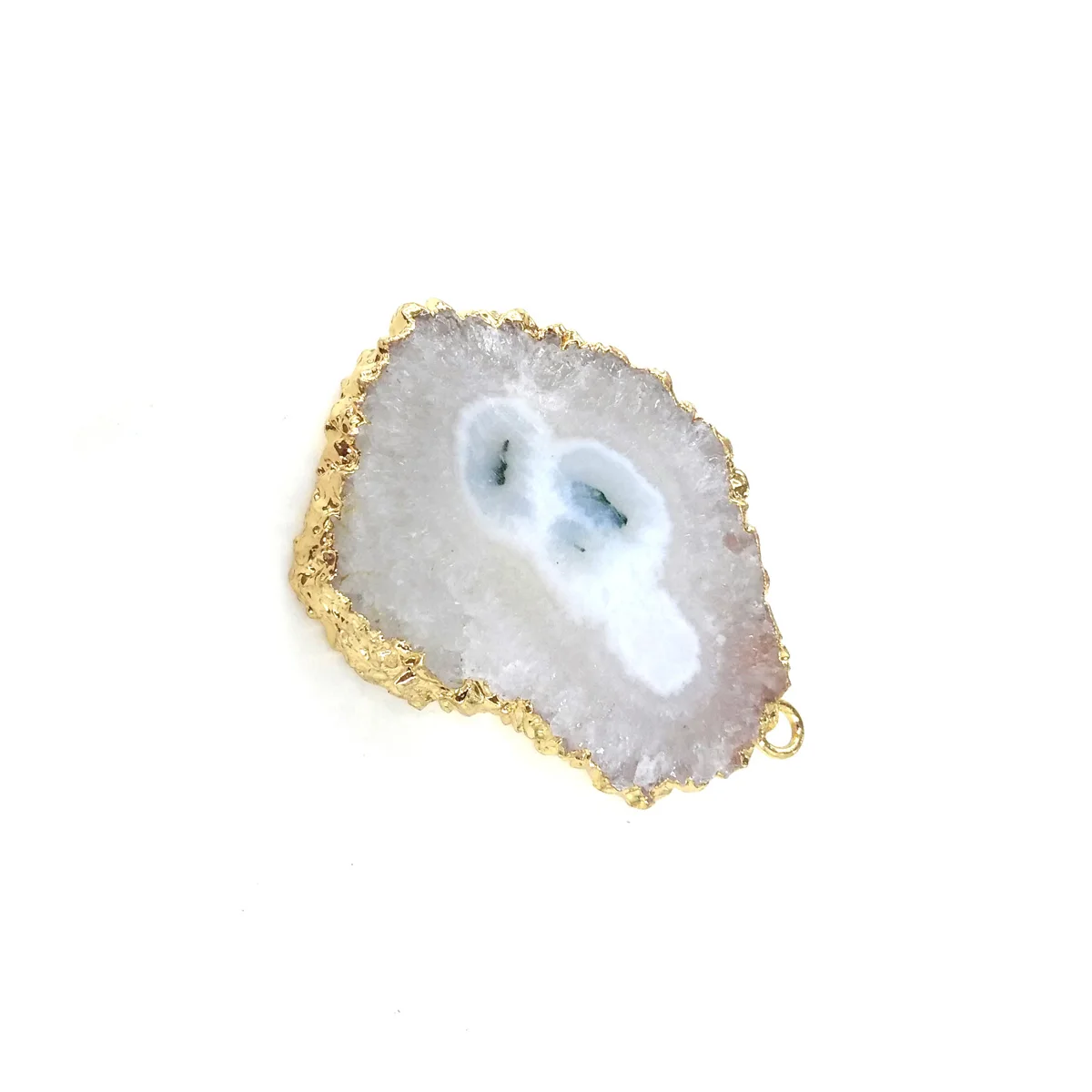 

Irregular Shape White Agates Pendant Necklace Reiki Healing Natural Stone Amulet DIY Jewelry Personality Gift Size 27x38-32x38mm