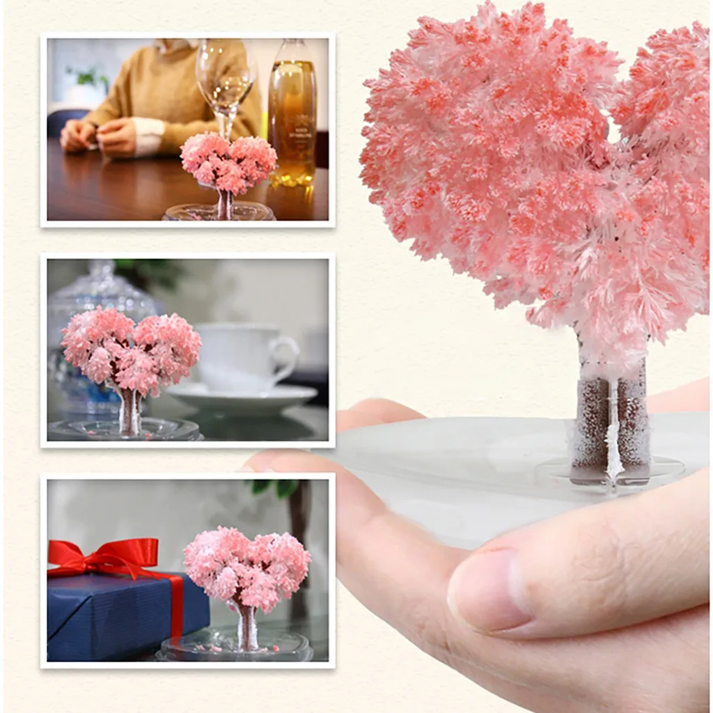 Цветущее бумажное дерево в форме сердца креативное цветное волшебное растущее