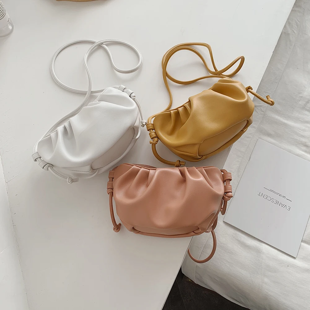 

Женский Повседневный клатч из искусственной кожи, плиссированная сумка-мессенджер на плечо, однотонные маленькие дамские сумочки через пл...