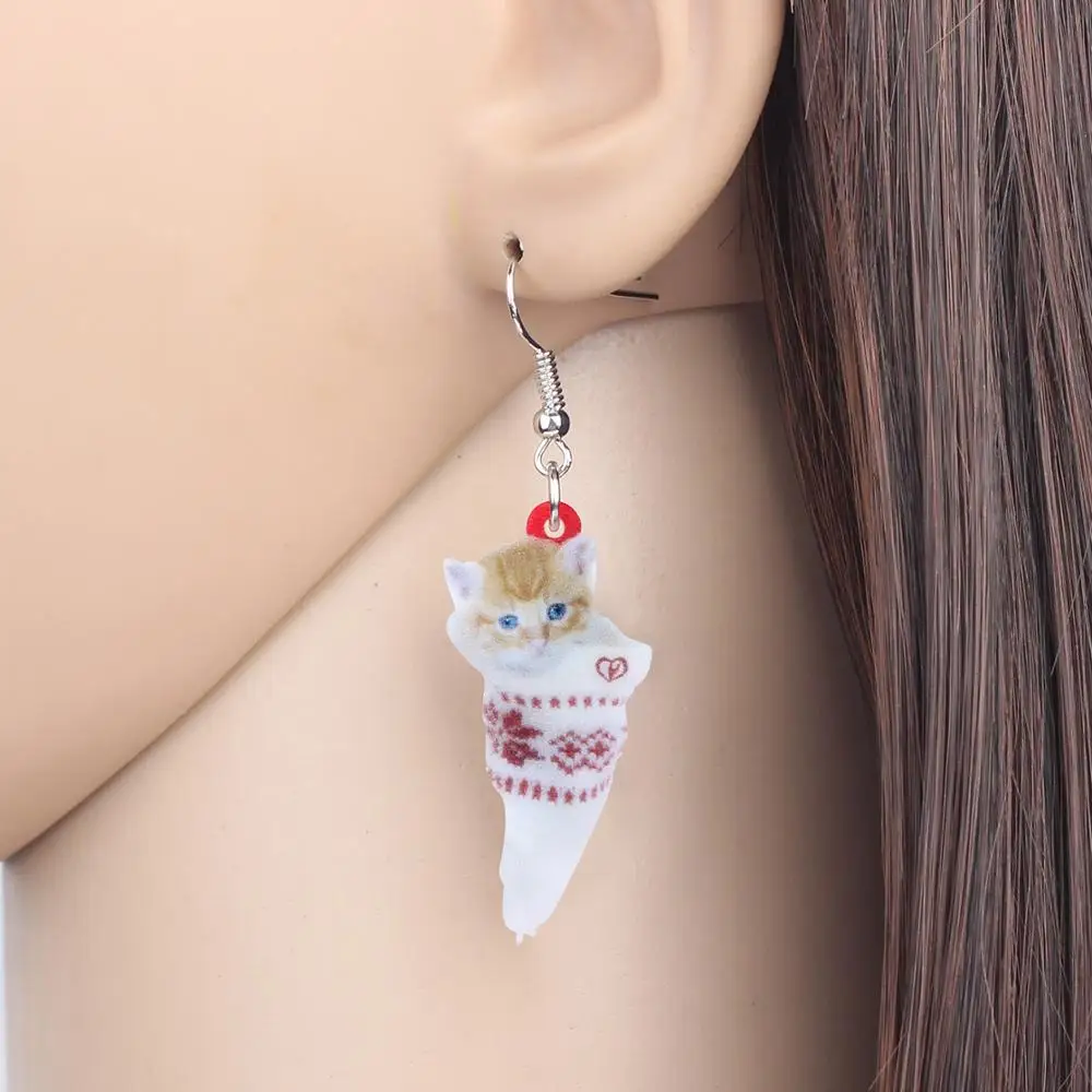 Bonsny акриловые рождественские Аниме Короткие волосы кошка галстук Животные