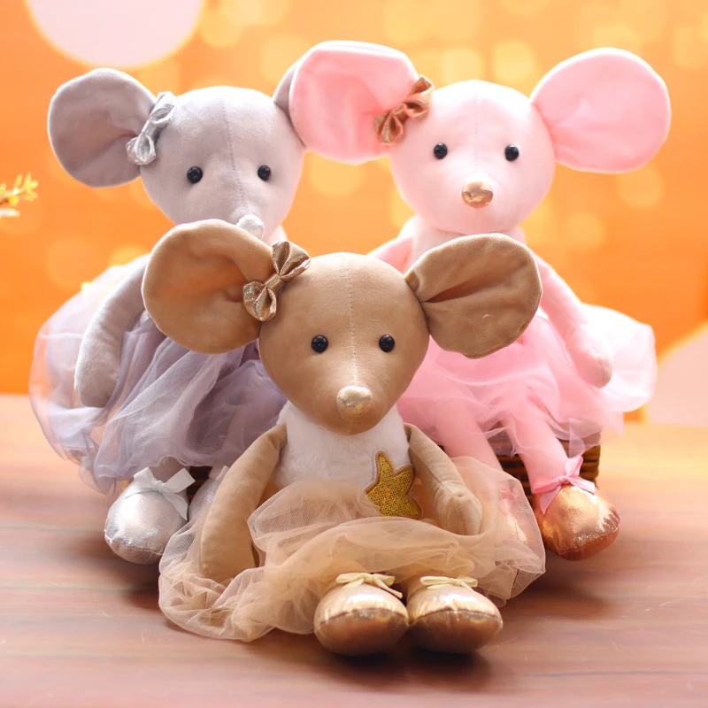 1pc 40CM Cute Ballet pink gray brown Mouse Plush Toys Lovely rat Animal Dolls Stuffed Soft Baby sleep Birthday Gifts | Игрушки и хобби