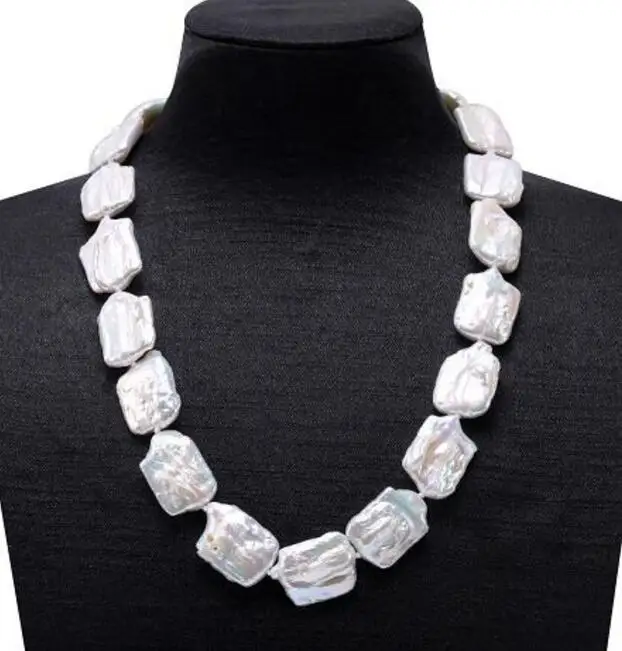 Ювелирные изделия Жемчужное ожерелье Бесплатная доставка 16.5x25-17x25 мм Светло