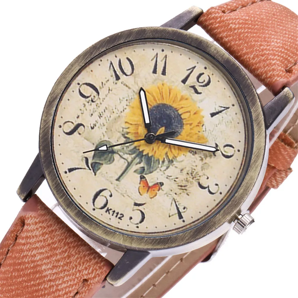 

Sunflower Woman's Watch Relogio Feminino simple leather Watches Brand Strap Watch Clock Ladies Gift Casual Fashion