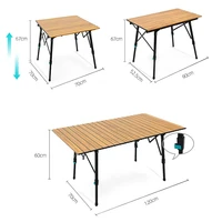 outdoor camping aluminium alloy waterproof folding desk with carry bag picnic barbecue self driving travel portable wood table