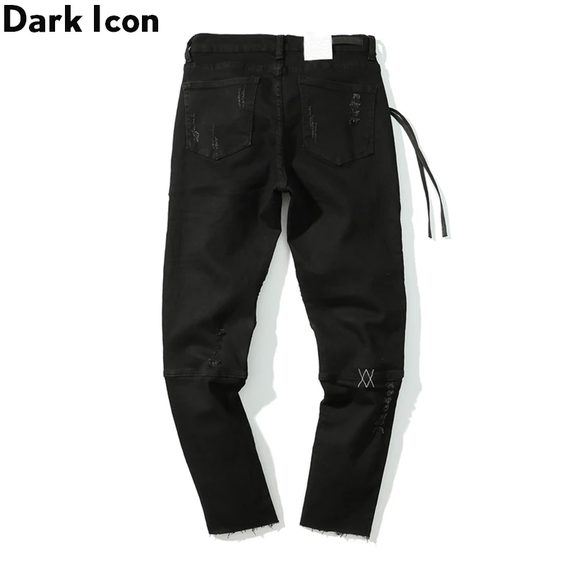 Мужские джинсы в стиле хип хоп Dark Icon рваные байкерском уличные брюки с боковой