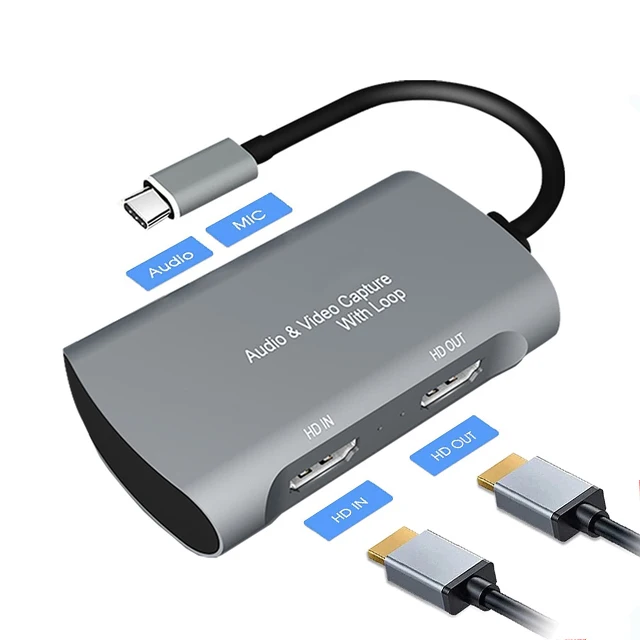 Карта видеозахвата Type C 4K 1080P USB 2 0 с микрофоном потоковая коробка для аудио видео