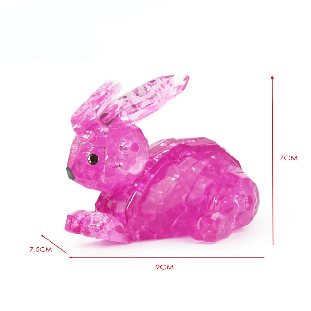 

Kawaii Rabbit Shape 3d Crystal Puzzle Cute Rabbit Model Diy Gadget Blocks Building Toy Gift Early Educational Puzzle Best Toys