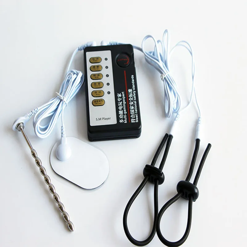 Вилка для пениса массажер хост с электрическим током и кабель электрошок мужчин