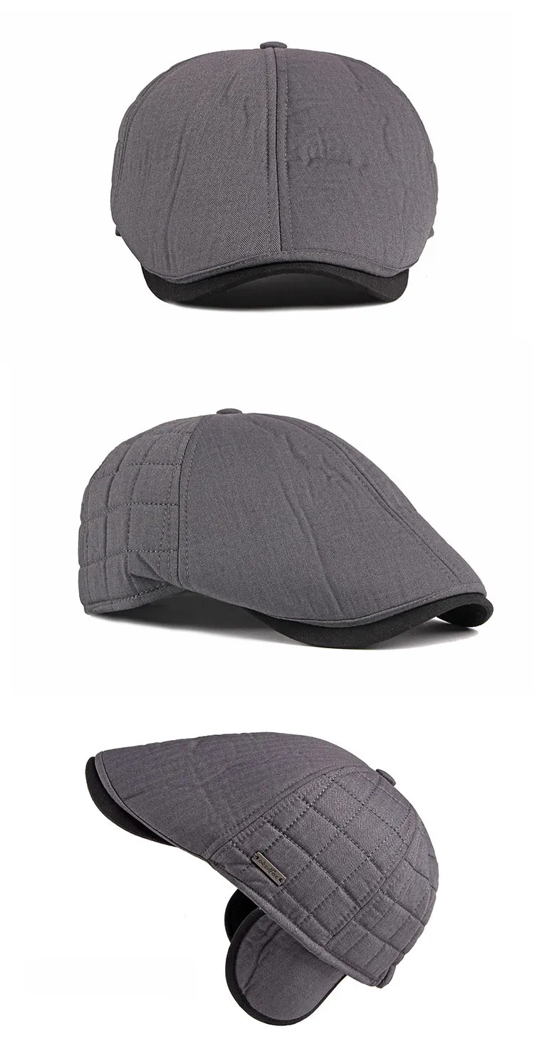 Fibonacci New Style Newsboy Cap Brand Quality Men Beret Plus Thick Velvet Autumn Winter Cabbie Ivy Dad Hat