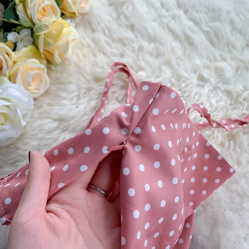 Женский пляжный комплект FTLZZ повседневный укороченный топ в горошек на тонких