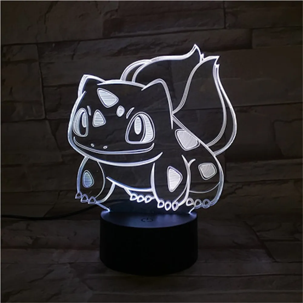 Pokemon Bulbasaur 3d Night Lights Cartoon Pocket Monster Led Set Anime Figure Decor Home Lighting Bedroom Lampara Kids Xmas Gift