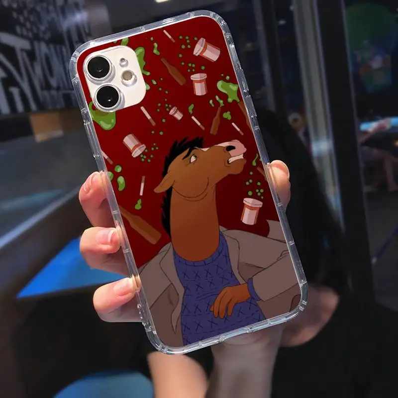 

BoJack Horsemans Black Soft Phone Case Transparent Case For Iphone 6 6s 7 8 Plus XR X XS 11 12 Pro Max