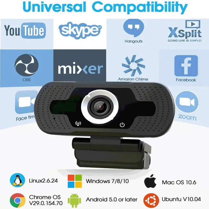 1080P Full HD PC Laptop Camera USB Webcam Video Calling Web Cam With Microphone for Laptops Desktop web cam | Компьютеры и офис
