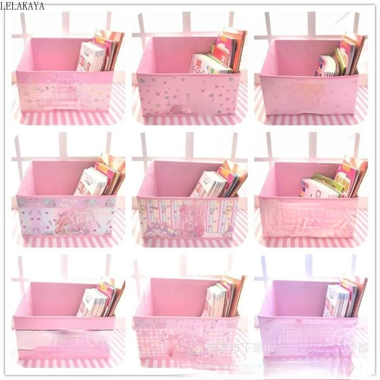 

Cartoon Cute Students' Dormitory Book Basket Cute Moon toy Unicorn Anime Action Figure Folding Storage Box Bag Organizer