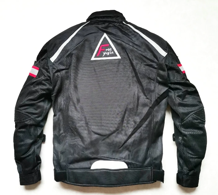 Мужская мотоциклетная сетчатая куртка Черная байкерская из ткани Оксфорд