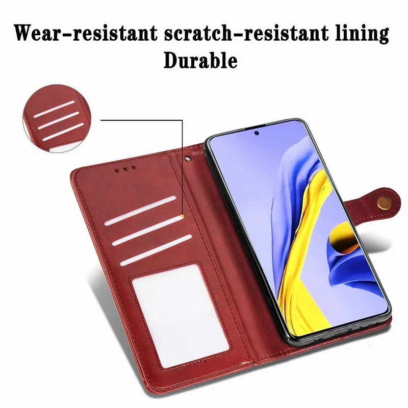 

For Samsung Galaxy Note 20 Ultra S10 S9 Retro Snap Flip Wallet Leather Slim Case Card Pocket Stand Cover For Galaxy A21S A51 A71